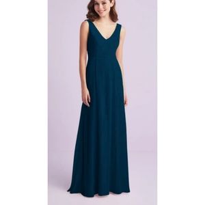 Davids Bridal Long Chiffon Tank Dress NWT 8 F19938 Gem